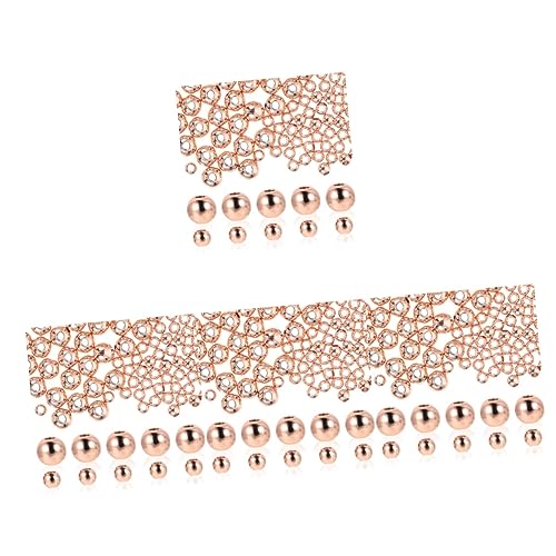 EXCEART 4 Sätze Armband Aus Metallperlen Pop-perlen Kette Bausätze Strass-abstandsperlen Edelsteinperlen Perlen-kits Quetschperlen Bausatz Sicherungsperlen Rose Gold Kupfer 200 Stück * 4 von EXCEART