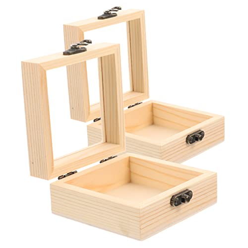 EXCEART 4 Sätze Aus Holz Box Personalisiert Storage Boxes Holzgeschenke Würfel Weidenkorb Mit Deckel Kleinigkeiten Halter Geschenkbox Für Brautjungfern Glas 2 Stück * 4 von EXCEART