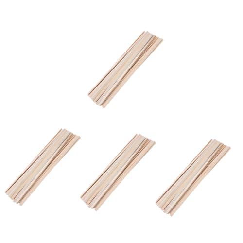 EXCEART 4 Sätze Bambuschipmaterial Bambusbesen Klopapierhalter Bambus Platzdeckchen Bambus Bambusstangen Bambody Basteldekorationen Aus Bambus Bambusstäbe Zum Basteln Beige 50 Stück * 4 von EXCEART