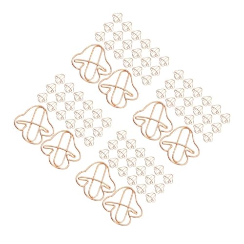 EXCEART 4 Sätze Büroklammer Blumen Pflanzenregal Blumenregal Lagerregal Lesezeichen-clips Dokumentenclips Lesezeichenklemme Eisen Rose Gold 30 Stück * 4 von EXCEART