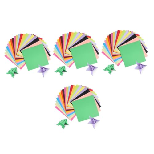 EXCEART 4 Sätze Buntes Origami Bunte Origami-papiere Farbiges Kartonpapier Pastellpapier Zum Basteln Quadratisches Papier Farbiges Bastelpapier Farbiges Papier Zellstoff 200 Stück * 4 von EXCEART