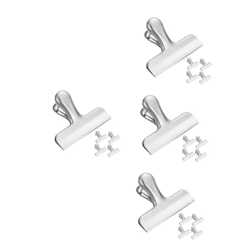 EXCEART 4 Sätze Edelstahlclip Papierklammer Aus Edelstahl Tütenklammern Für Chips Große Bulldoggenklammern Taschenclips Aus Edelstahl Binder Büroklammer Silver Rostfreier Stahl 5 Stück * 4 von EXCEART