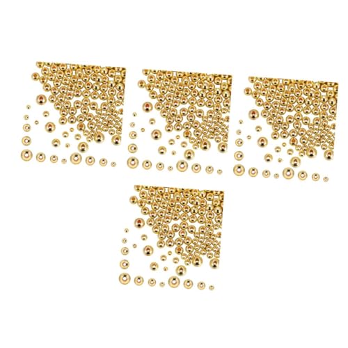 EXCEART 4 Sätze Farbkonservierende Perlen Kreisperlen Perlen Zur Herstellung Von Armbändern Perlenketten-kit Armbandherstellungsset Mit Kleinen Perlen Goldperle Kupfer Golden 400 Stück * 4 von EXCEART