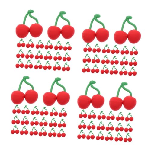 EXCEART 4 Sätze Kirsch-radiergummi Mini-radiergummis Für Kinder Lebensmittel Radiergummis Große Radiergummis Erdbeer Radiergummi Obst Radiergummi Spielzeugäpfel Rot 30 Stück * 4 von EXCEART