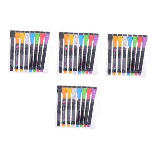 EXCEART 4 Sätze Löschbarer Lampenstift Trocken Abwischbare Whiteboard-marker Tafelmarker Whiteboard-stifte Mit Feiner Spitze Fluoreszierender Markierungsstift Pp 8 Stück * 4 von EXCEART