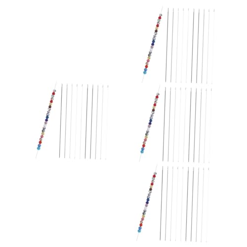 EXCEART 4 Sätze Perlennadel Nadel Für Die Schmuckherstellung Gießen Sickenwerkzeug Haken Kit Zur Schmuckherstellung Perlensets Häkelnadel Schmuckzubehör Nähnadel Legierung 10 Stück * 4 von EXCEART