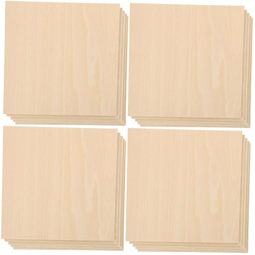 EXCEART 4 Sätze Planke Holzbrett Bügelbrett Holzpaneele Spieße Holzbearbeitungswerkzeuge Leer Basteln Rechteckige Holzscheiben Unfertige Holzplatte Hölzern Light Brown 5 Stück * 4 von EXCEART