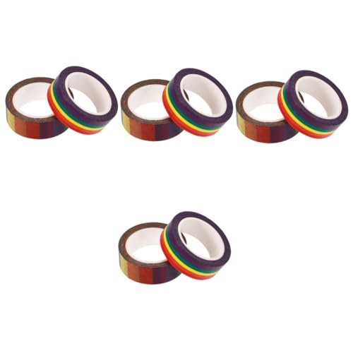 EXCEART 4 Sätze Regenbogenband Geschenkverpackung Papier Klebeband Bastelmaterial Scrapbooking Washi Tape Scrapbook-klebebänder Selber Machen Washi-tape-aufkleber Druckband 2 Rollen * 4 von EXCEART