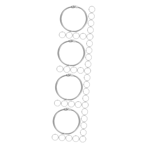 EXCEART 4 Sätze Ringbuch-ring Schlüsselhaken Lose Blattringe Schlüsselketten Schlüsselanhänger Draht Schlüssel Ordnertrenner Schlüsseldrahtseil Schlüsselringe Silver Metall 20 Stück * 4 von EXCEART