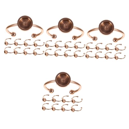 EXCEART 4 Sätze Ringschale Rohlinge Für Die Schmuckherstellung Leere Basis Ringrohlinge Zum Basteln Basis Für Ring Ringrohlinge Für Diy Ring Leer Rostfreier Stahl Rose Gold 10 Stück * 4 von EXCEART