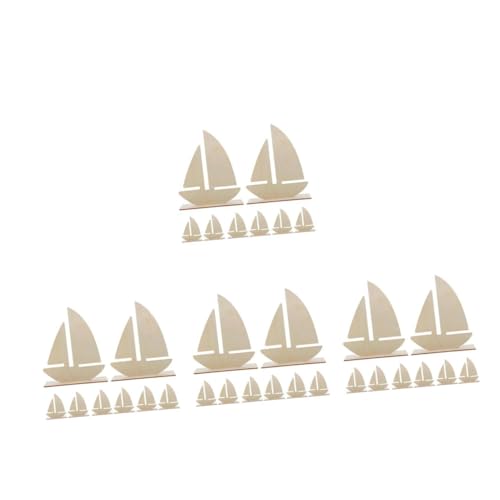 EXCEART 4 Sätze Segelschiffmodell Aus Holz Bastelboot-set Für Kinder Ozeanthema-segelbootdekor Diy Holzboot-bausätze Segelboot Aus Holz Selber Bauen Diy-holzbootprojekt Beige 8 Stück * 4 von EXCEART