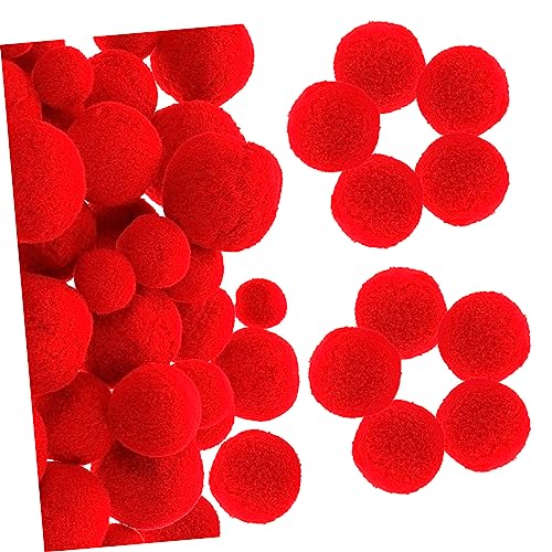 EXCEART 4 Sätze Zubehör Haarball Pompons Wackelaugen Selbstklebender Kunstpelzstoff Pompom Herstellungswerkzeug Pompons Bastelprojekte Quadratische Teppich Pompons Metallic 50 Stück * 4 von EXCEART