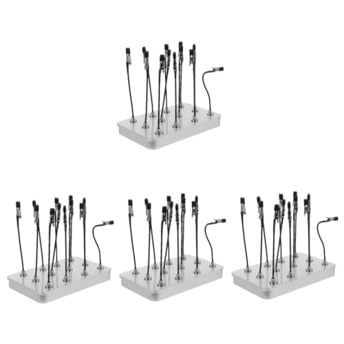 EXCEART 4 Sets Malständer Modell Malstift Malerei Miniatur Modellhalter Modell Spritzklammern DIY Malklammer Basis Airbrush Spray Modellierwerkzeuge Malerei Krokodilklemmen Metall von EXCEART