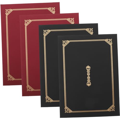 EXCEART 4 Stück ，，，A4，4pcs Zertifikatschutzhülle Award-Cover vergeben Urkundenhülle dokumentenmappe mappen schwarze Zertifikatsinhaber Dokumentenhalter aus Papier von EXCEART