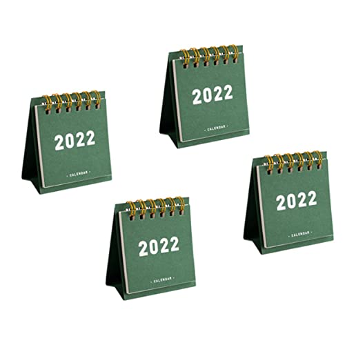 EXCEART 4 Stück 2023 Kalender 2022 Mini- Mini-Kalender tragbare Staffelei trendiges Dekor büro kalender büro accessoires Mini Neujahrskalender einfacher Minikalender Papier Green von EXCEART