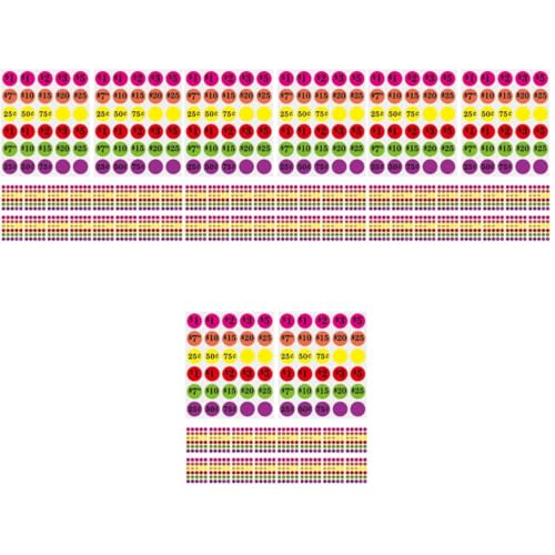 EXCEART 4 Stück 6 Tag Aufkleber Runde Etiketten Flohmarkt Preisschilder Gefrierschrank Etiketten Wiederverwendbare Verpackungen Für Kleine Unternehmen Halter Garagenschilder von EXCEART