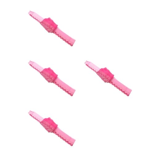 EXCEART 4 Stück Accessoires aus Mesh-Spitze dekoration mehrfarbiges Band Randverzierung hochwertige Rollen Lenkrollen für Möbel Rockband cremefarbenes Spitzenband Stoffband Polyester Rosy von EXCEART