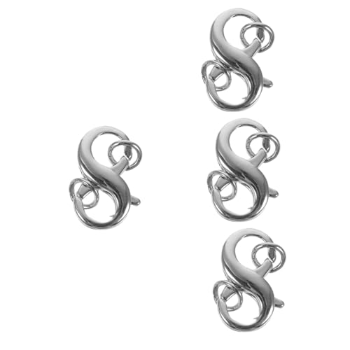 EXCEART 4 Stück Hummerschere schmuck stecker Halskette Verbindungsverschluss DIY Schmuckherstellungsmaterial Schlüsselhaken selbstgemachte Verschlüsse DIY Karabinerverschluss Kupfer Silver von EXCEART