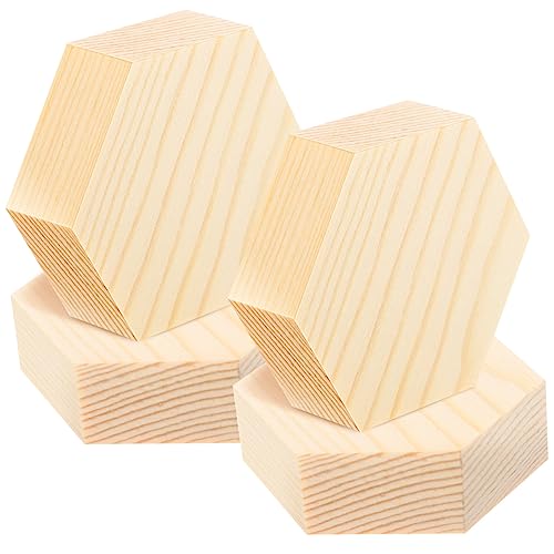 EXCEART 4 Stück Sechseckige Pinienspäne Hexagon Sechskantausschnitte Zum Basteln Sechseckige Künstlich Zweige Unfertige Holzscheiben Diy Holzspäne Zarte Holzscheibe Kiefernholz von EXCEART