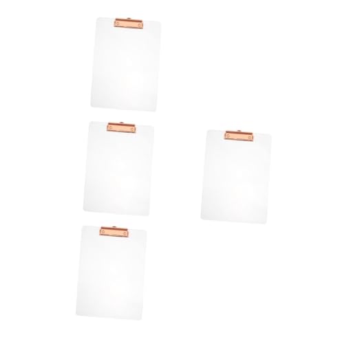 EXCEART 4 Stück Transparenter Ordner Speicher-zwischenablage -zwischenablage Papierhalterbrett Klemmbrett Mit Speicher Bretter Pflegeklemmbrett Planke Schulklemmbrett Acryl Rose Gold von EXCEART