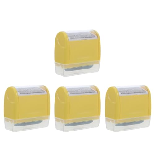 EXCEART 4 Stück Vertraulichkeitssiegel Anbringen Briefschließerrolle Identitätsschutzrolle Identitätsdiebstahl-rollenstempel Lehrerstempel Elektrischer Radiergummi Guardkit Yellow Plastik von EXCEART