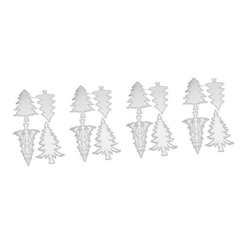 EXCEART 4 Stück Weihnachtsbaum Grußkarten Messerstanzform Aus Kohlenstoffstahl DIY Handgefertigte Prägeform Party Stanzformen Schnittschablonen Matte Weihnachtskarten Herstellungs von EXCEART