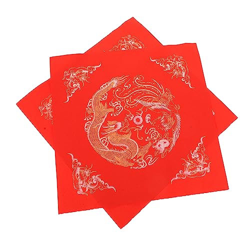 EXCEART 40 Stk Roter Papierkampf Verzierungen Rotes Origami-papier Sternenpapier Quadratisches Papier Kalligraphie Rotes Papier Leeres Couplet-papier Rotes Baupapier Reis Papier von EXCEART