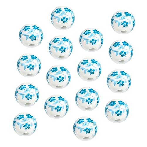 EXCEART 40St DIY-Perlen Halskette handgefertigte Perle Bulk-Schmuckanhänger blaue Strasssteine Edelstein schmuckzubehã¶r jewellery accessories Perlen für Schmuck Abstandsperlen aus Keramik von EXCEART