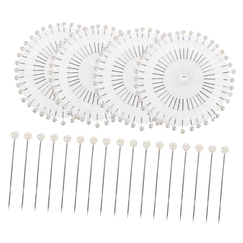 EXCEART 480 STK Perlennadel rundkopfklammern bastelzubehör schmuck Machen blumengestecke blumenstecker Perlenstift-Dekoration Nähzubehör geraden Stift nähen gerade Quiltnadel Plastik Weiß von EXCEART