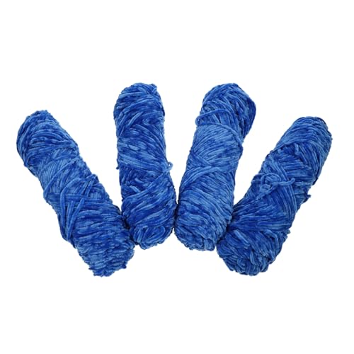 EXCEART 4Pcs Buntes Goldsamtgarn Deckengarn Strickmaschine Faden Strickgarn Garn zum Häkeln decken scarf stricksets gehäkeltes Material Schal aus Wolle Chenille bunter Goldsamt Blue von EXCEART