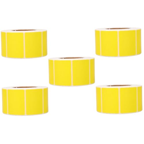 EXCEART 5 Rollen Farbiges Thermopapier Direktes Thermisches Etikett Klare Thermoetiketten Barcode-thermoaufkleber Namensaufkleber Selbstklebendes Bedruckbares Papier Dank Punkt Yellow von EXCEART