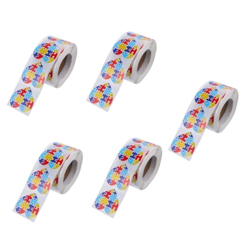 EXCEART 5 Rollen Liebe Aufkleber Siegeletiketten Bewusstsein Ermutigungsaufkleber personalisierte Sticker personalisierte Aufkleber Party-DIY-Aufkleber Aufkleber im Herzdesign Kraftpapier von EXCEART