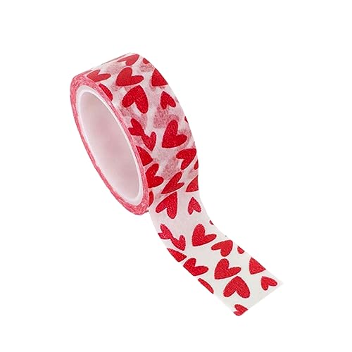 EXCEART 5 Rollen Rotes Liebesmusterband Sackleinenband Geschenkpapier Zum Geburtstag Farbband Bänder Zum Basteln Rosa Klebeband Papier Klebeband Farbiges Band Krepp-papier von EXCEART