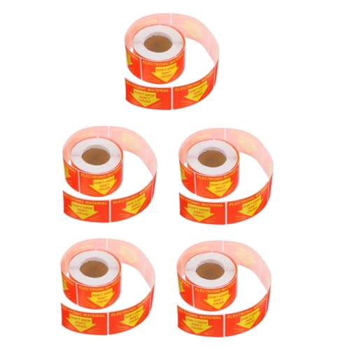 EXCEART 5 Rollen Versandaufkleber Versandzubehör Bewegliche Aufkleber Kleinunternehmensbedarf Versandetiketten Zerbrechliche Aufkleber Etiketten Zerbrechliches Packband Klebeband Papier von EXCEART