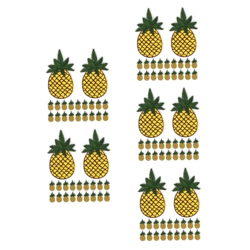 EXCEART 5 Sätze Ananas -stickerei Cartoon-ananas Bestickte Ananas Waschbare Anti-scenen-handschuhe Patch-frucht Häkelananas Hilfsananas Mini-handschuhe Tüte Ananas Stickgarn 20 Stück * 5 von EXCEART