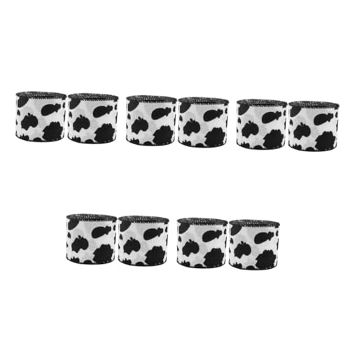 EXCEART 5 Sätze Band Mit Kuhmuster Verpackungsband Stoffbänder Mit Animal-print Kuhdruckband Bogen Machen Band Kuhbänder Zum Basteln Bastelband Mit Kuhdruck Kuhband Polyester 2 Rollen * 5 von EXCEART