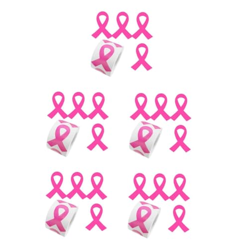 EXCEART 5 Sätze Brustgesundheitsaufkleber Krebsbandaufkleber Pink Ribbon Wochenvorräte Aufkleber Zur Aufklärung Über Partyzubehör Für Das Gemeinwohl Rosa Papier 320 Stück * 5 von EXCEART