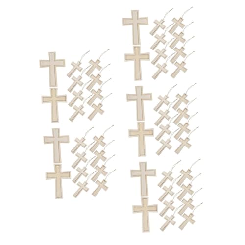 EXCEART 5 Sätze Holzkreuz Wohnaccessoires Hängende Kreuzausschnitte Kreuzgerahmte Ornamente Wohnkultur Akzente Diy-bastelideen Anhänger Aus Holz Selber Machen Buchsbaum 12 Stück * 5 von EXCEART