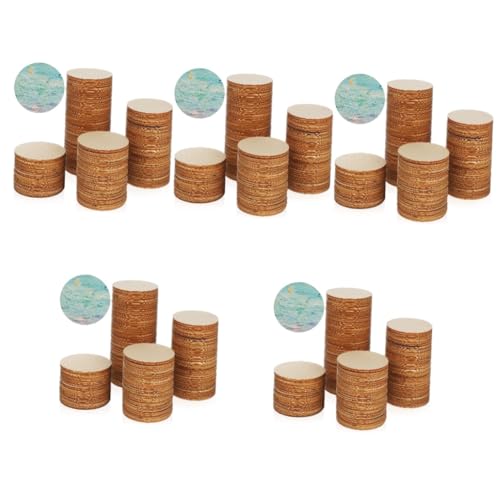 EXCEART 5 Sätze Holzscheibe Pappkreise Rundes Hängedekor Runder Scheibenkreis Bastelstäbchen Masse Kreise Loggen Sperrholz Rund Diy-bretter Quadratische Linde Khaki 200 Stück * 5 von EXCEART