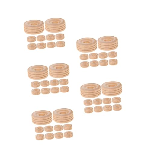 EXCEART 5 Sätze Kinderrad Aus Holz Bastelspinner Beweglicher Brettspanner 3d-spinner Diy Holzräder Mini Holzräder Holzspielzeugteile, Räder Holzräder Basteln Lotusbaum Beige 10 Stück * 5 von EXCEART