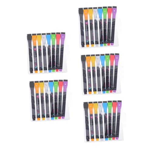 EXCEART 5 Sätze Löschbarer Lampenstift Löschbare Textmarker Whiteboard Radierer Gelbe Textmarker Whiteboard Radierer Magnetische Trocken Abwischbare Marker Whiteboard 8 Stück * 5 von EXCEART