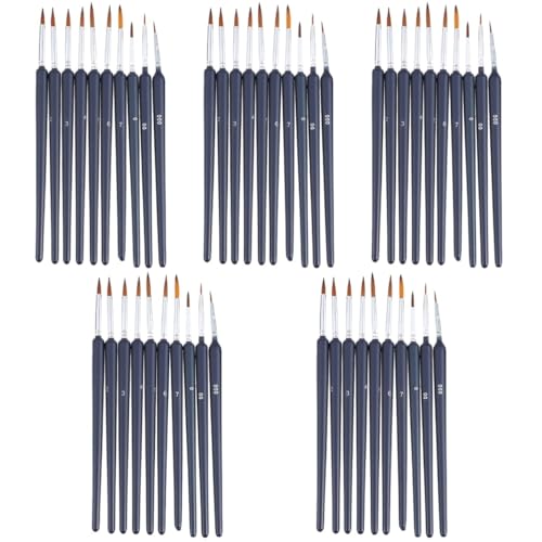 EXCEART 5 Sätze Malstift Professionelle Lackierung Bausatz Farbe Zum Basteln Acrylbilder Bastelzeug Pinsel Zum Zeichnen Von Strichen Maniküre-zeichenwerkzeug Hölzern Black 10 Stück * 5 von EXCEART