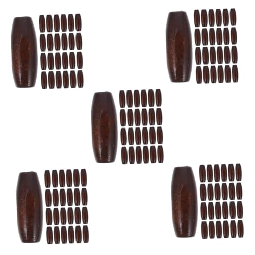 EXCEART 5 Sätze Ovale Holzperlen Weihnachtsdekorationen Ovale Perlen Armbandperlen Abstandsperlen Aus Naturholz Rustikale Bastelperlen Aus Holz Natürliche Holzperlen Chocolate 50 Stück * 5 von EXCEART