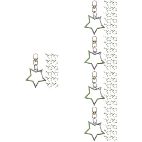 EXCEART 5 Sätze Pentagramm Schlüsselanhänger Schlüsselbund Lanyard Schwenken Stern Anhänger Rostfreie Schlüsselanhänger Kreative Hängende Schnalle Feder-universalverschlüsse 30 Stück * 5 von EXCEART