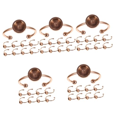 EXCEART 5 Sätze Ringschale Leere Tabletts Ringblenden Für Diy Basis Für Ring Verstellbarer Ringfuß Ring Leer Ringfassungen Ohne Steine Ringrohlinge Rose Gold Rostfreier Stahl 10 Stück * 5 von EXCEART