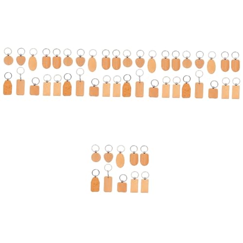 EXCEART 5 Sätze Schlüsselanhänger Aus Holz Sublimations-schlüsselanhänger-rohlinge Buche Schlüsselanhänger Moderne Plattendekoration Leere Etiketten Leerzeichen Hölzern 10 Stück * 5 von EXCEART