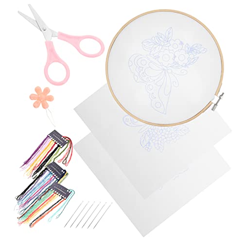 EXCEART 5 Sätze Schmetterling Kreuzstich Stickmaterial-Set Nähset Starter-Stickset Handstickset embroidery kit stickgarn set werkzeug Stichpaket für den Anfang Stickerei-Kits Polyester von EXCEART