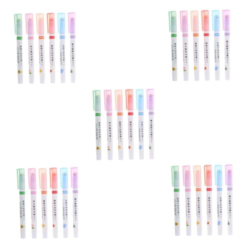 EXCEART 5 Sätze Textmarker Süßes Stationäres Gel-highlighter College-schulbedarf Stifte Für Tagebuch Bunter Lackstift Lustiger Bürobedarf Marker Pinselspitze Farbstifte Plastik 6 Stück * 5 von EXCEART