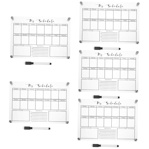 EXCEART 5 Sätze Wochenplanertafel transparentes Whiteboard Notizblock für Tisch-Whiteboard Mini-Notizblock Mini-Tafel löschbare Whiteboards kleine trocken abwischbare Tafel Acryl von EXCEART