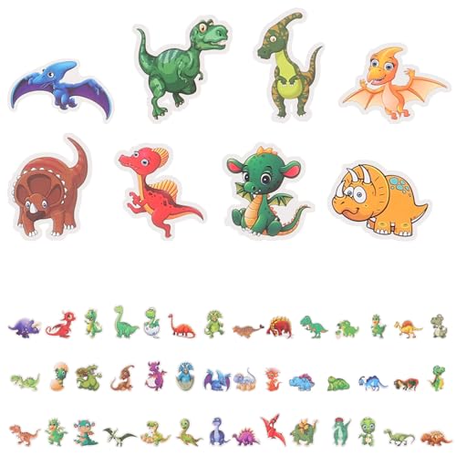 EXCEART 50 Blatt Dinosaurier Aufkleber Auto Aufkleber Marine Aufkleber Vintage Wasserfeste Aufkleber Mini Dinosaurier Figuren Telefon Aufkleber Alien Aufkleber Neuheit Laptop von EXCEART